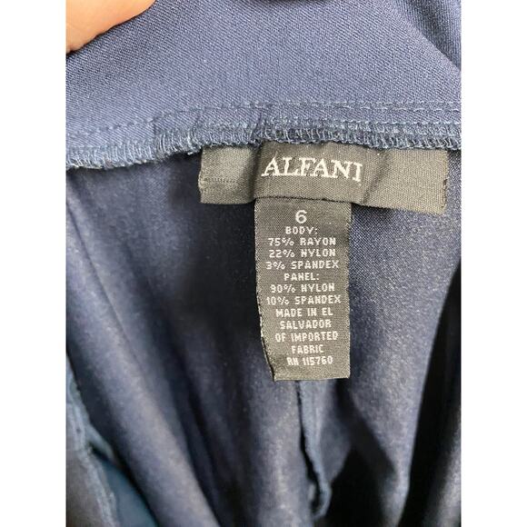 Alfani Navy Blue Pull Up Stretch Pants Size 6 - Picture 3 of 7